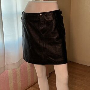 Mexx Black Leather Mini Skirt